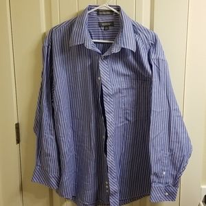 Croft&Barrow blue and pink striped XL